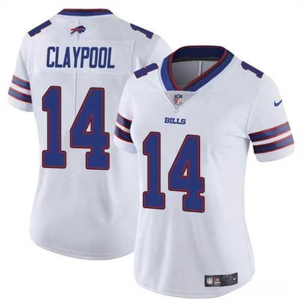 Women%27s Buffalo Bills #14 Chase Claypool White Vapor Stitched Jersey Dzhi